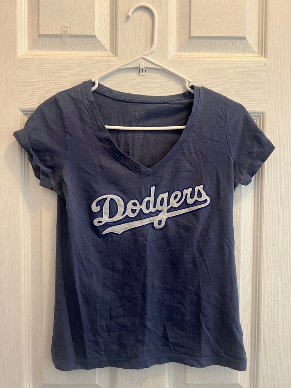 Women's Dodgers Navy V-Neck Tee